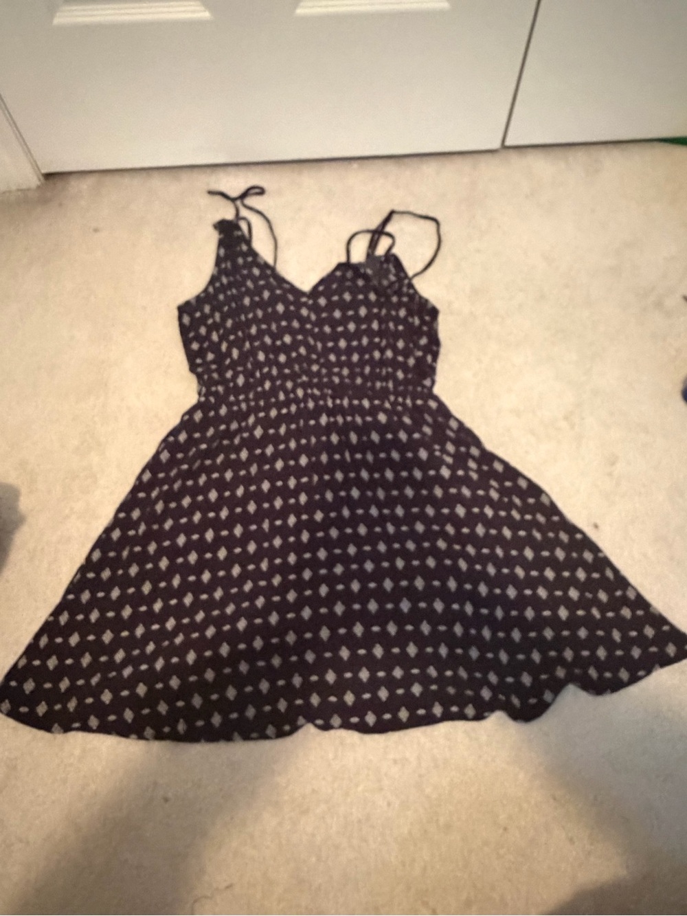 Garage Black Dress with White Geo Print